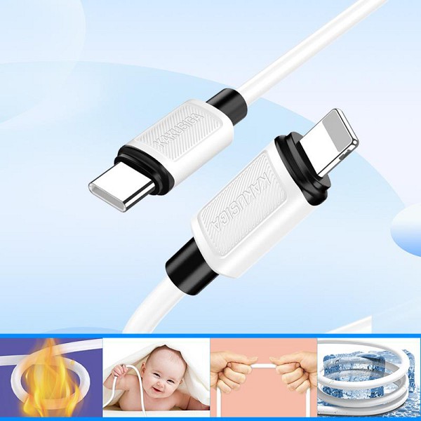 KAKUSIGA καλώδιο Lightning σε USB-C KSC-998, σιλικόνης, 30W, 480Mbps, 1m, μαύρο KSC-998-LC-BK