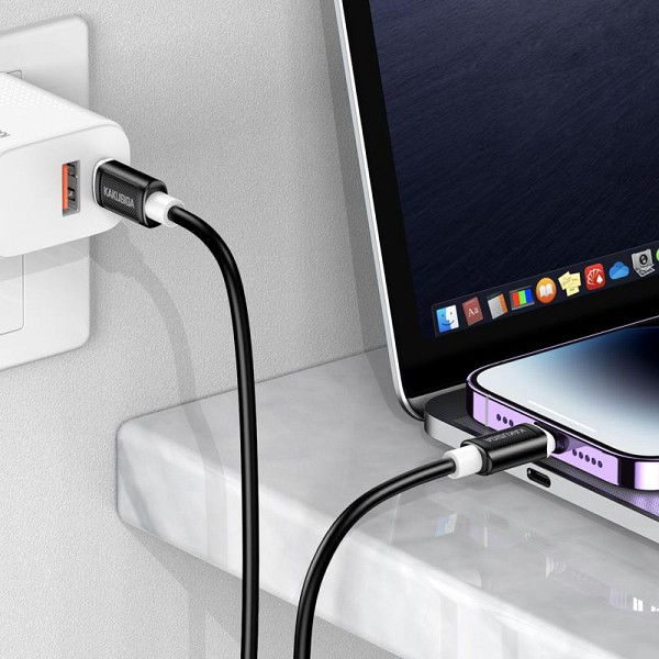 KAKUSIGA καλώδιο Lightning σε USB-C KSC-998, σιλικόνης, 30W, 480Mbps, 1m, λευκό KSC-998-LC-WH