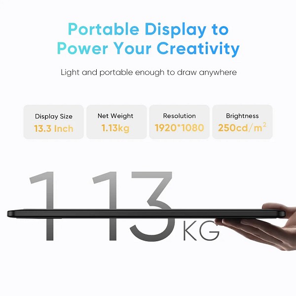 XP-PEN ταμπλέτα σχεδίασης με οθόνη & γραφίδα Artist 13.3 Pro V2, 10.95, μαύρο MD130FH-AD41