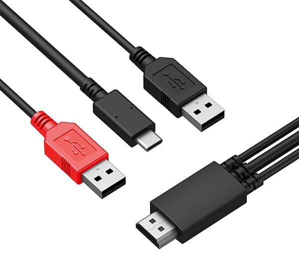 XP-PEN HDMI σε USB-C & 2x USB SPE40 για ταμπλέτα σχεδίασης, 1.5m, μαύρο SPE40