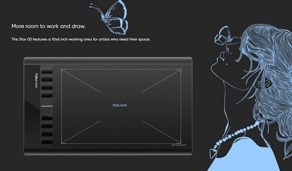 XP-PEN ταμπλέτα σχεδίασης με γραφίδα Star 03 V2, 228.8x152.6mm, μαύρο STAR03-B