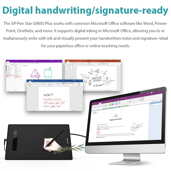 XP-PEN ταμπλέτα σχεδίασης με γραφίδα Star G960S Plus, 228.8x152.6mm, μαύρο STARG960SPLUS