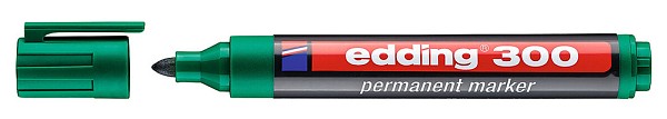 EDDING ανεξίτηλος μαρκαδόρος 300, 1.5-3mm, επαναγεμιζόμενος, πράσινος 4-300004