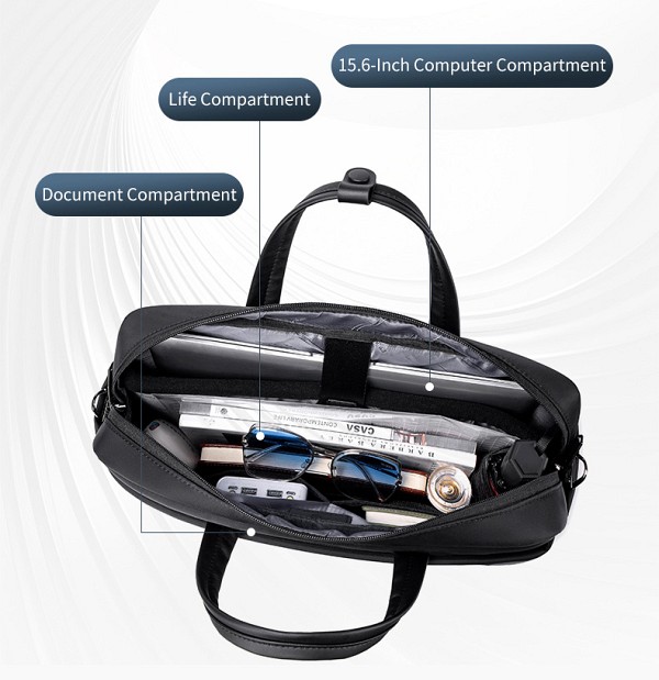ARCTIC HUNTER τσάντα ώμου GWB00849 με θήκη laptop 15.6, 14L, μαύρη GWB00849-BK