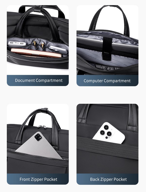 ARCTIC HUNTER τσάντα ώμου GWB00849 με θήκη laptop 15.6, 14L, μαύρη GWB00849-BK