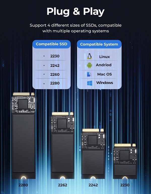 ORICO θήκη για M.2 NVME/NGFF SSD OXS2C3-G2, 10Gbps, γκρι OXS2C3-G2-GY-BP