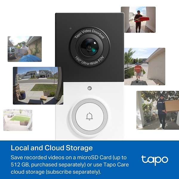 TP-LINK smart κουδούνι με κάμερα Tapo D210, 2K/3MP, WiFi, 6400mAh, IP65, V2.0 TAPO-D210