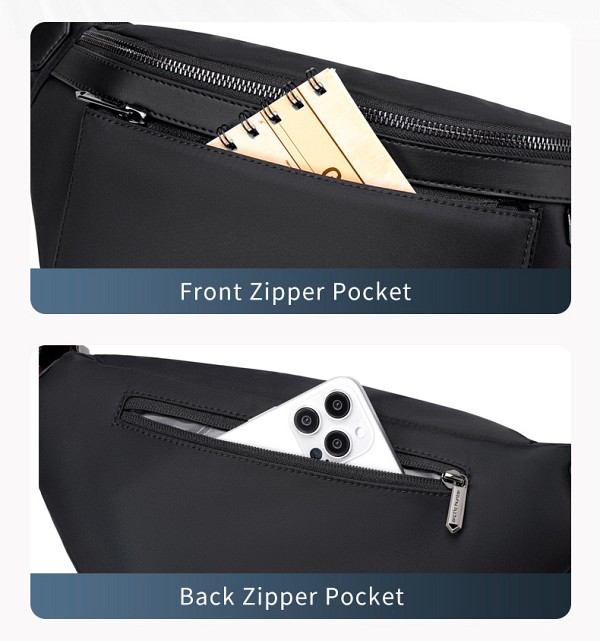 ARCTIC HUNTER τσάντα Crossbody XB00837, 3.5L, μαύρη XB00837-BK