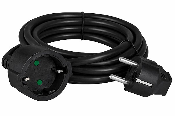 POWERTECH μπαλαντέζα ρεύματος PT-1561, 1x schuko, 16A, 3m, μαύρη PT-1561