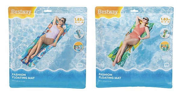 BESTWAY φουσκωτό στρώμα θαλάσσης 44033 με μαξιλάρι, 183x69cm, διάφορα χρώματα, 1τμχ 44033