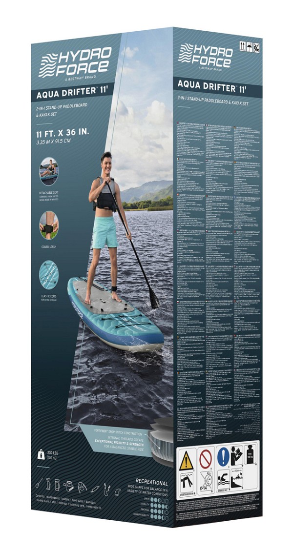 BESTWAY φουσκωτή σανίδα SUP/kayak Oceana 6532D με αποσπώμενο κάθισμα, 335x91.5x15cm, μπλε 6532D