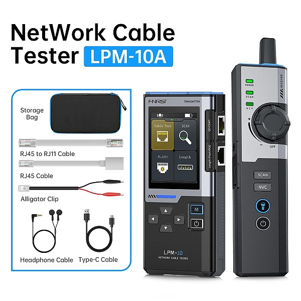 FNIRSI tester καλωδίων δικτύου LPM-10A, επαναφορτιζόμενο FNR-LPM-10A