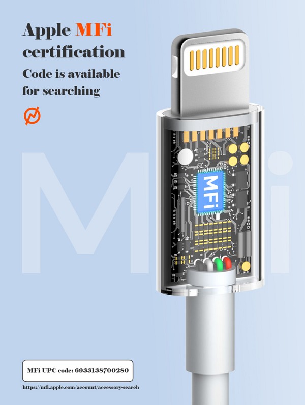 LDNIO καλώδιο Lightning σε USB-C MFi01, MFi, 30W, 480Mbps, 1m, λευκό 6933138601518