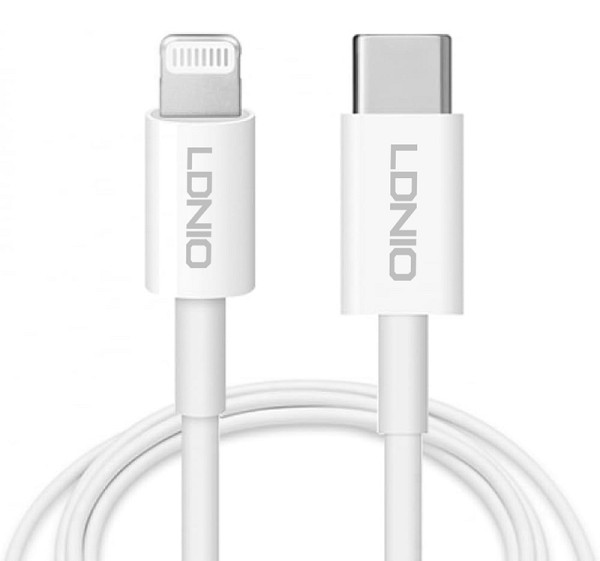 LDNIO καλώδιο Lightning σε USB-C MFi01, MFi, 30W, 480Mbps, 1m, λευκό 6933138601518