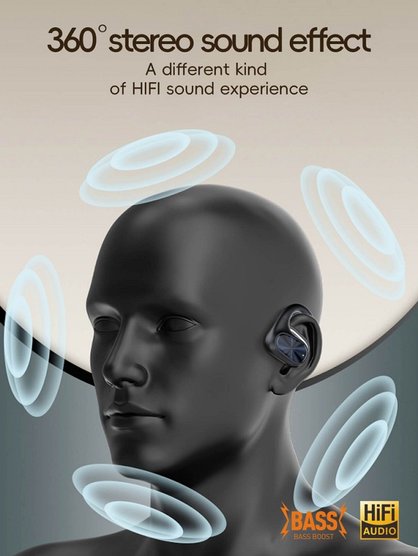 LDNIO earphones με θήκη φόρτισης T07, OWS Bone Conduction, 15mm, 60/500mAh, μαύρα 6933138602133
