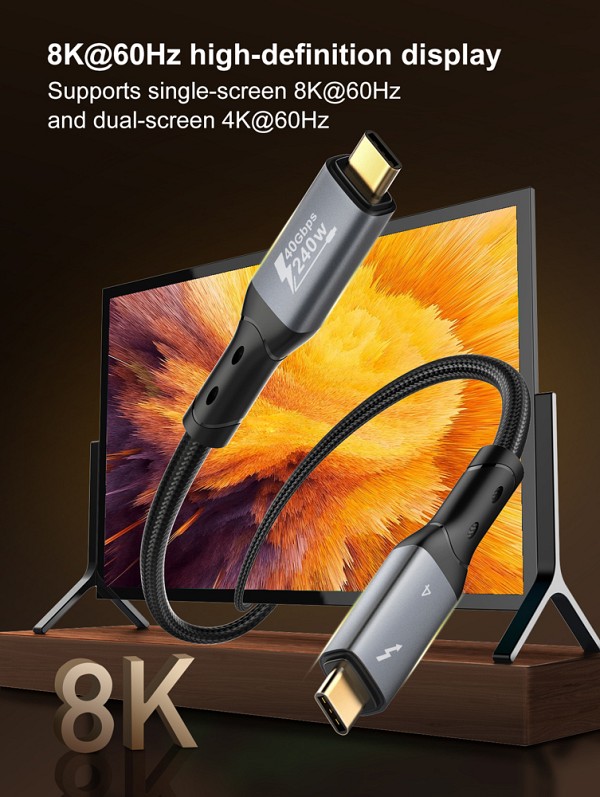 LDNIO καλώδιο USB-C TC-11c, 240W, 40Gbps, 8K/60Hz, 1m, μαύρο 6933138602829