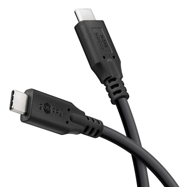 GOOBAY καλώδιο USB-C 74183, USB4, 240W, 40Gbps, 8K/60Hz, 1m, μαύρο 74183