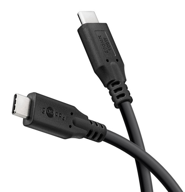 GOOBAY καλώδιο USB-C 74198, USB4, 100W, 20Gbps, 4K/60Hz, 3m, μαύρο 74198