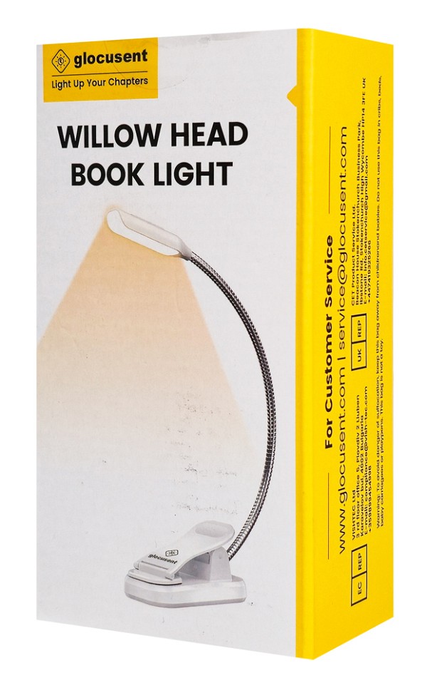 GLOCUSENT LED φακός διαβάσματος GLCSNTBL105W, επαναφορτιζόμενος, έως 45lm, λευκός GLCSNTBL105W