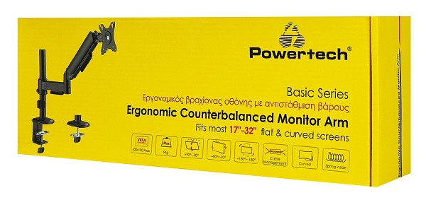 POWERTECH βάση γραφείου οθόνης PT-1627, 17-32, έως 9kg PT-1627