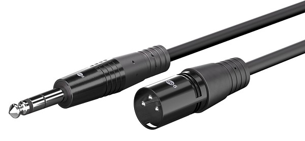 GOOBAY καλώδιο ήχου 6.35mm σε XLR 80052, 3m, μαύρο 80052