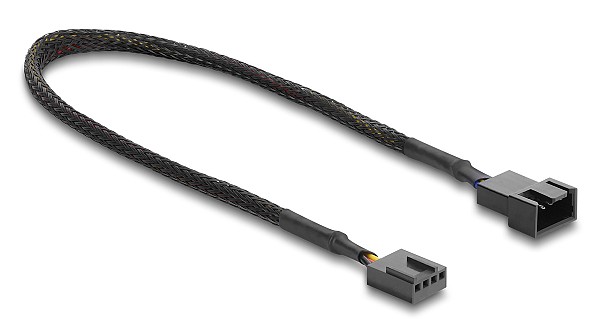 DELOCK καλώδιο προέκτασης 4pin PWM 91360 για ανεμιστήρες, 30cm, μαύρο 91360