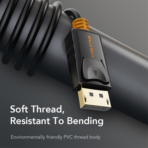 CABLETIME καλώδιο DisplayPort CT-AV585-01G, 4K/60Hz, 1m, μαύρο CT-AV585-01G-B1