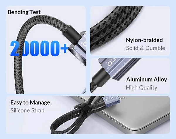 ORICO καλώδιο Lightning σε USB GQA12, 2.4A, 480Mbps, 1m, μαύρο GQA12-10-BK-BP