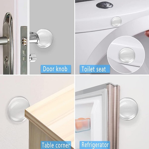 HOME USE στοπ πόρτας HUH-0263, αυτοκόλλητο, PU πλαστικό, 40x8mm, διάφανο, 4τμχ HUH-0263