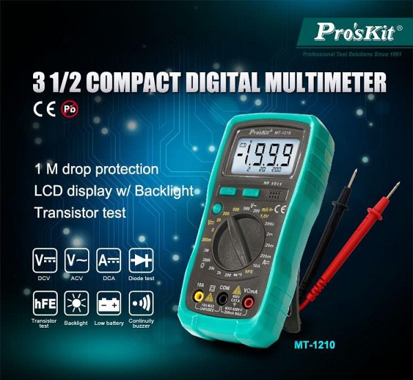PROSKIT ψηφιακό πολύμετρο MT-1210, μέτρηση AC/DC MT-1210