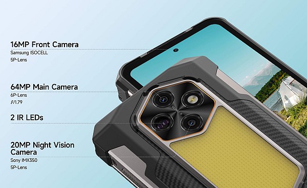 ULEFONE smartphone RugKing 5 Pro, 6.78, 8/256GB, 20000mAh, IP68/IP69K/MIL-STD-810H, μαύρο RUGKING5PRO