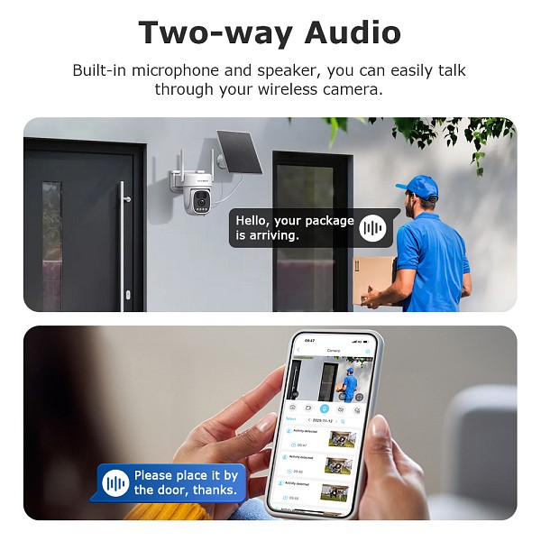 SECTEC σύστημα παρακολούθησης 4x smart ηλιακών καμερών ST-WRK04-EU με hub, 3MP, WiFi, SD, PTZ, IP66 ST-WRK04-EU