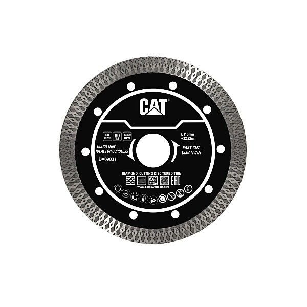 CAT Δίσκος κοπής διαμαντέ Turbo Super Thin (Gres) 115x22.23x1.4mm DA09031