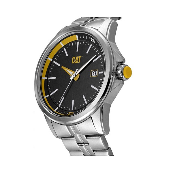 CAT Ρολόι μπαταρίας Slider με μεταλλικό μπρασελέ ασημί 43mm PY.141.11.127