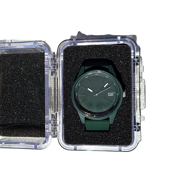 CAT Ρολόι μπαταρίας Insignia με καουτσούκ λουράκι πράσινο 43mm LJ.130.23.323