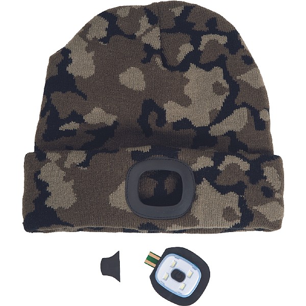 Σκούφος εργασίας καμουφλάζ/παραλλαγής με φακό led επαναφορτιζόμενο