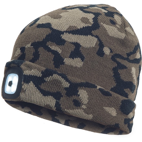 Σκούφος εργασίας καμουφλάζ/παραλλαγής με φακό led επαναφορτιζόμενο