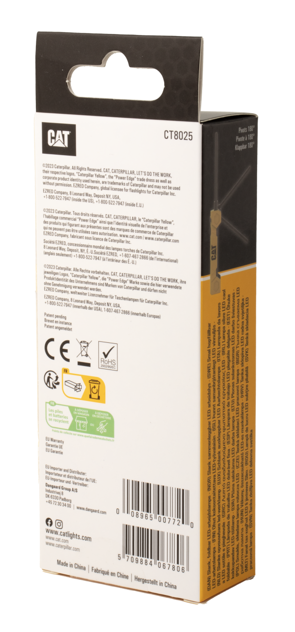 CAT Φακός led επαναφορτιζόμενος αδιάβροχος IPX4 με μέγιστη φωτεινότητα 400lm CT8025