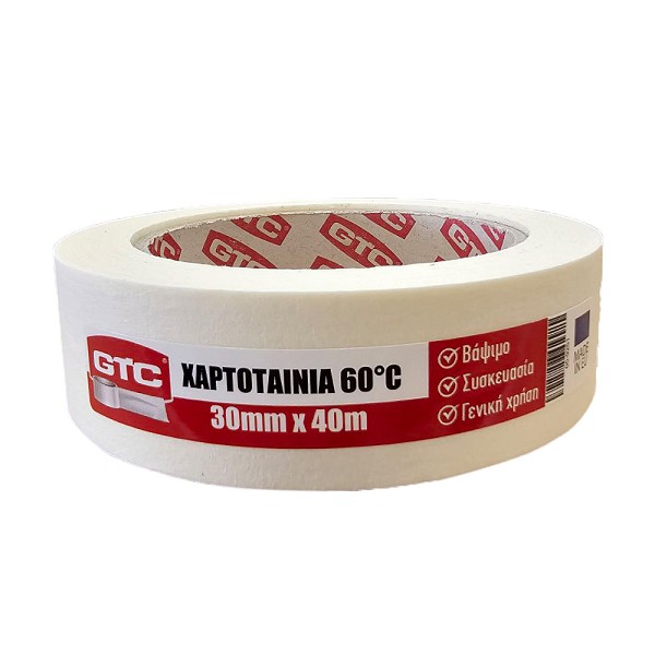 GTC Χαρτοταινία λευκή 38mm*40m