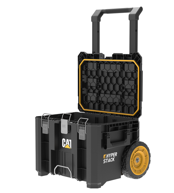 CAT Τροχήλατο πλαστικό μπαούλο μεταφοράς & αποθήκευσης εργαλείων Π56xB52,2xΥ65,5cm DA41004