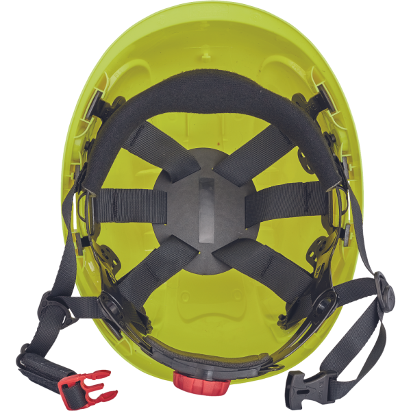 Κράνος εργοταξίου Alpinworker κίτρινο HV με ενσωματωμένα γυαλιά