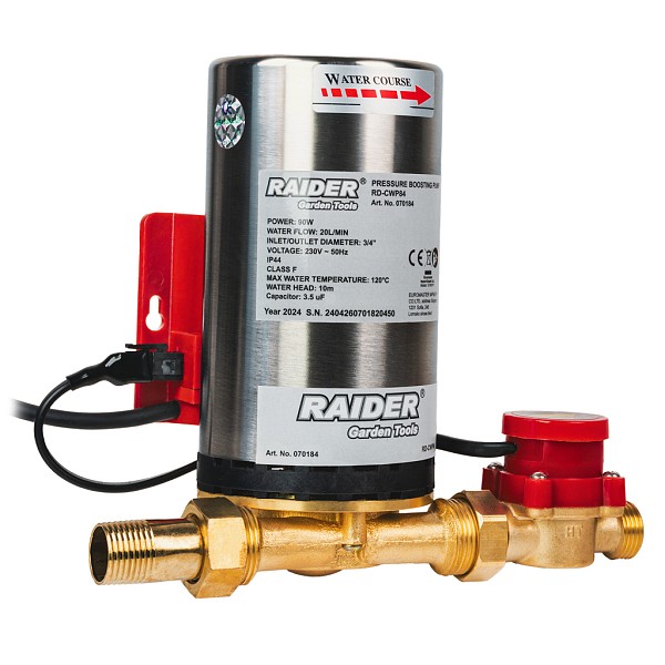 RAIDER Πιεστικό 90W 3/4 20L/min 10m INOX 1,2m RD-CWP84 070184