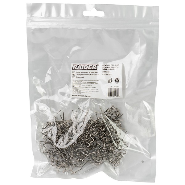 RAIDER Συρραπτικά σύρματα για κολλητήρι σετ 200τμχ 076209