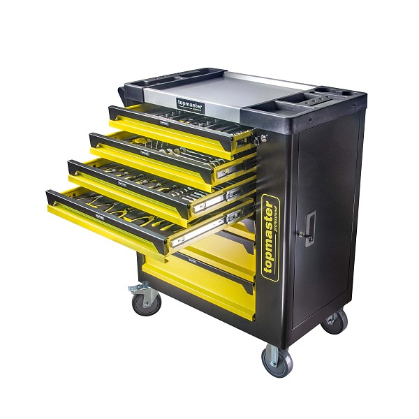 TOP MASTER Τροχήλατος μεταλλικός εργαλειοφόρος 182τεμ. με 7 συρτάρια Π80xΒ48xΥ87εκ. 455555