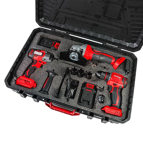 RAIDER R20 Σετ Γωνιακός τροχός,δραπανοκατσάβιδο & μπουλονόκλειδο 2x2Ah RDP-PBCDI20&SPAG20&PBIW20 030255