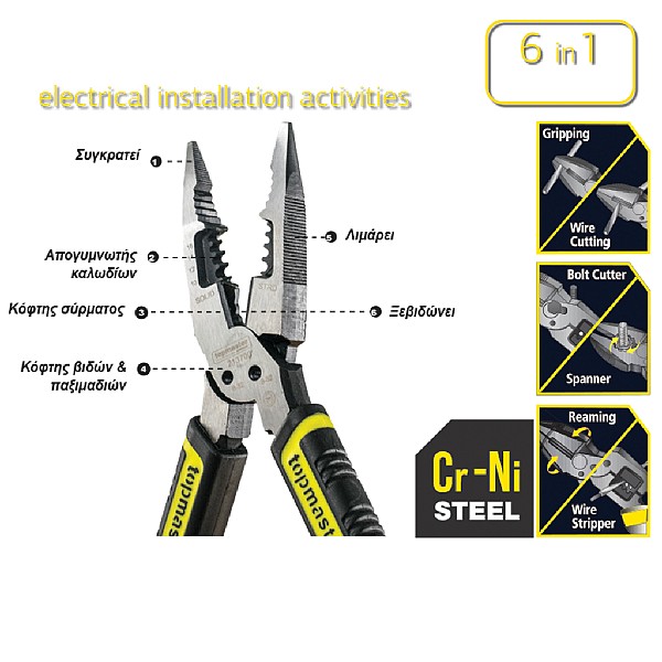 TOP MASTER Πένσα πολυλειτουργική combi 210mm 213700