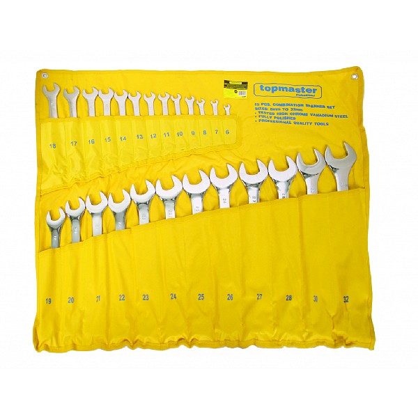 TOP MASTER Γερμανοπολύγωνα σετ 25τεμ Cr-V νίκελ  6-32ΜΜ 235114