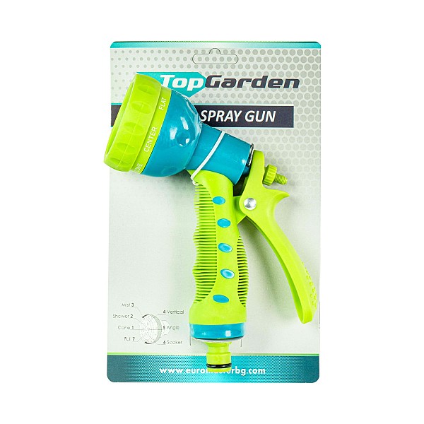 TOP GARDEN Πιστόλι νερού 7 θέσεων με soft grip πίσω σκανδάλου 380964