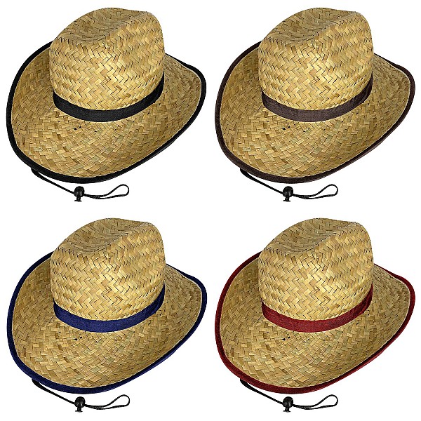 Καπέλο Cowboy Ψάθινο Ενηλίκων 35,5cm SummerTiempo 62254