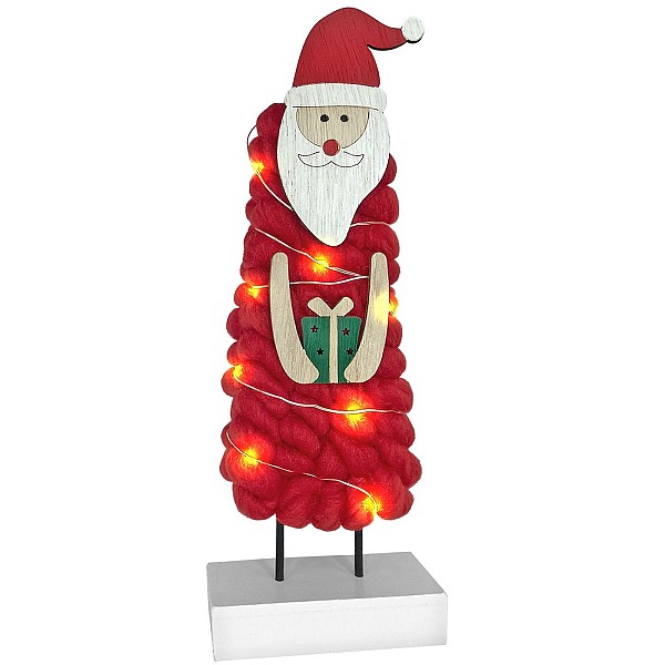 Άγιος Ξύλινος με Μάλλινο και 10led 29x10x4,5cm Xmasfest 1133539